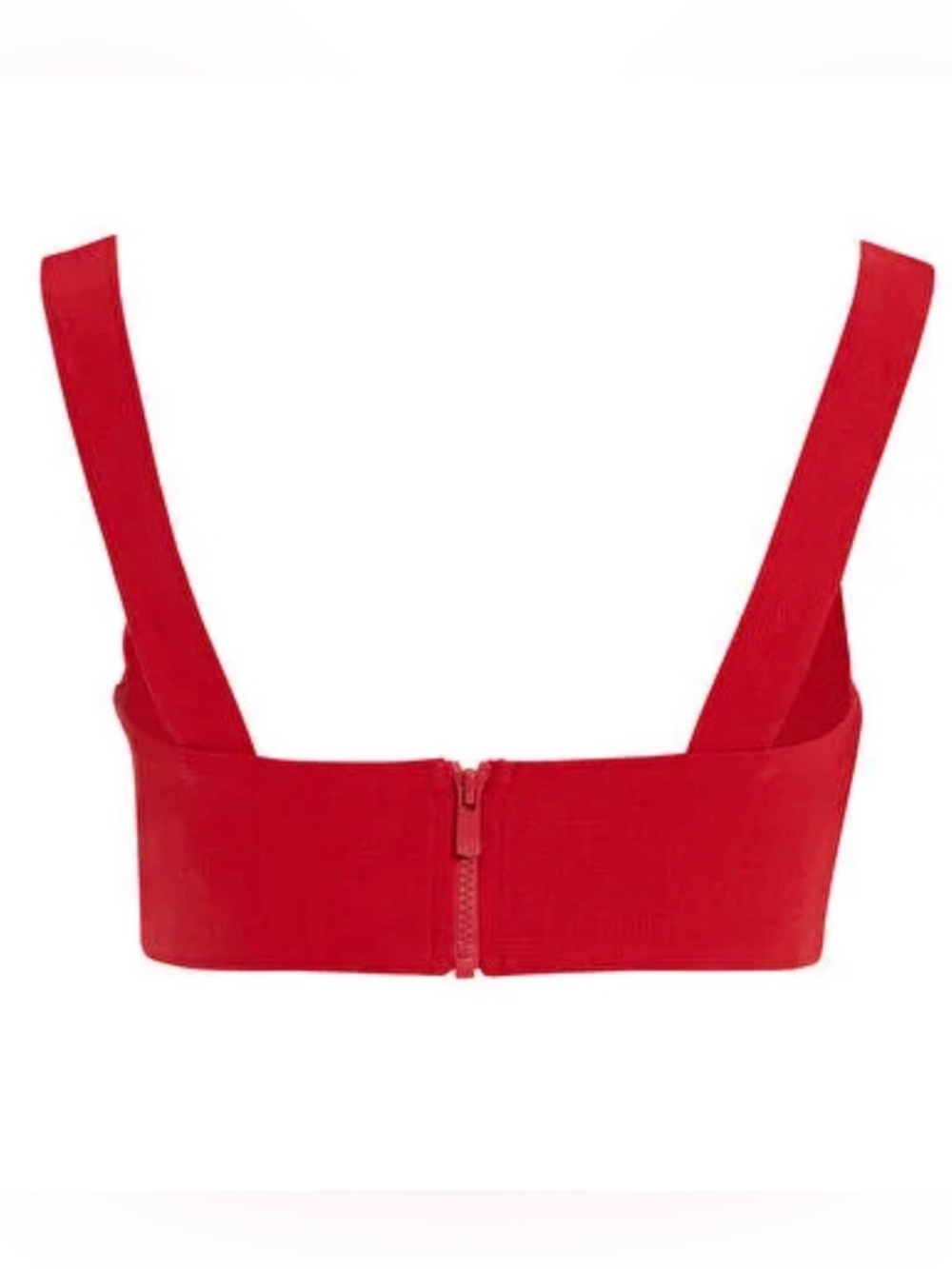 Structured Red Bustier Crop Top - Picture 2 of 6